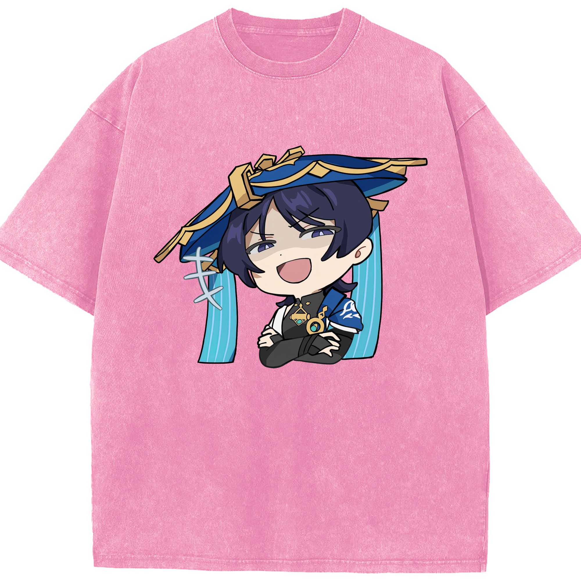 げんし神 さんペい genshin Sanpei 綿100% ヴィンテージ風 半袖Tシャツ（フロントプリント）